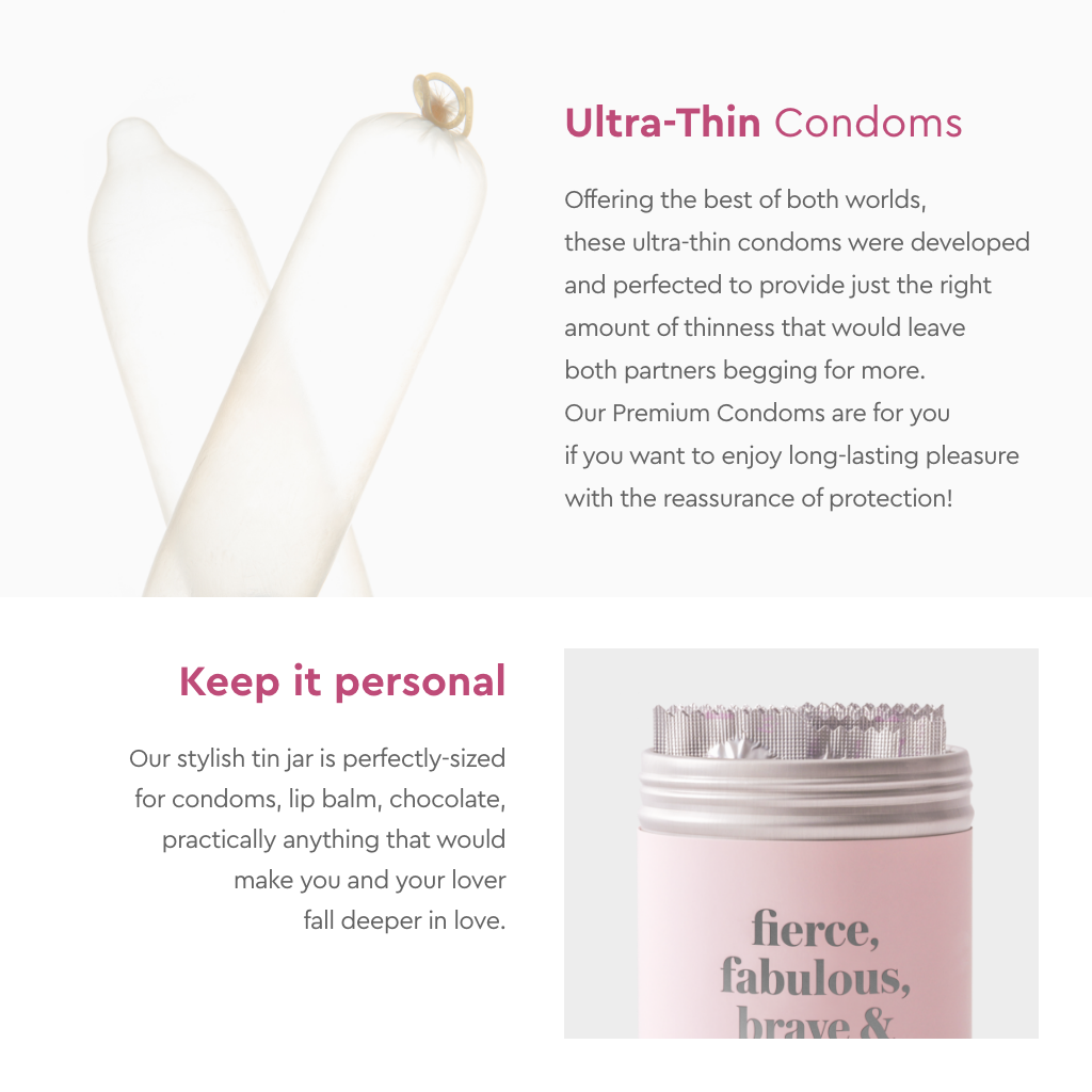Premium Ultra Thin Condoms (24pcs + Tin Jar)
